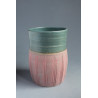 Grande tasse bleu vert céramique artisanale, décor lotus, présence à soi