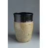Grande tasse noire céramique artisanale, décor lotus, présence à soi
