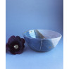 Bol réparé selon l'art traditionnel du Kintsugi, finition Argent, utilitaire